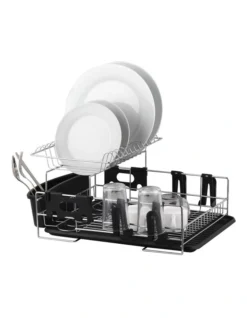 Stainless Steel 2-Tier Dish Rack With Draining Board