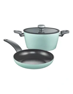 Pastello 24cm Frypan & 24cm Casserole With Lid SetGreen