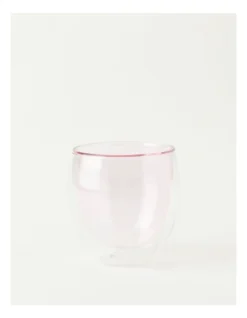 250ML Set Of 2 Double Wall Glass Pink