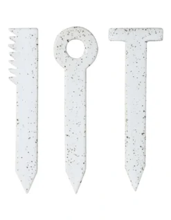 Handy Little Things Herb Garden Stakes Set Of 3 White Speckle