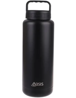 Oasis Stainless Steel Double Wall Insulated "Titan" Drink Bottle 1.2L Black