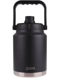 Oasis Stainless Steel Double Wall Insulated Jug W/ Carry Handle 2.1L Black