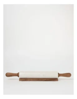 Heritage Marble And Acacia Rolling Pin With Stand