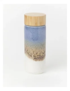 Esperance Poured Speckle Water Bottle Bamboo Lid 300ml