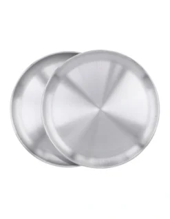 Pizza Tray Pack 36cm/14" Set Of 2 In Silver