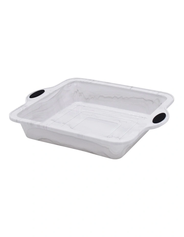 Marble Square Baking Pan In White 3 Marble Square Baking Pan In White