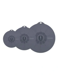 Silicone Lids Set Of 3 In Grey