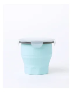 Collapsible Silicone Lunch Box 900ml 14x14x12.5cm In Mint