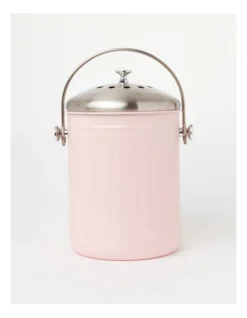 Stainless Steel Compost Bin 5L In Peach Pearl