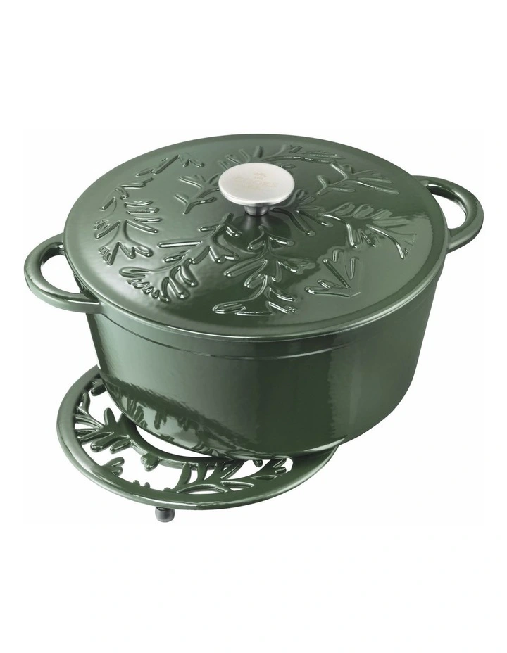 Olive Cast Iron Trivet 20cm Heritage In Green 4 Olive Cast Iron Trivet 20cm Heritage In Green - Image 2