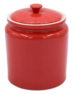Olive Cookie Jar In Red