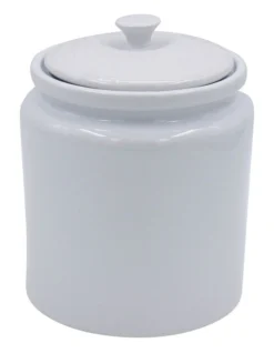 Olive Cookie Jar In White