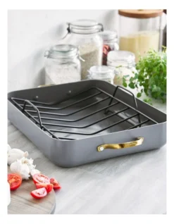 Greenpan Reserve 40.6x33cm Open Rectangular Roaster With Rack In Grey -Maxwell Williams Store 914826430 4 720x928