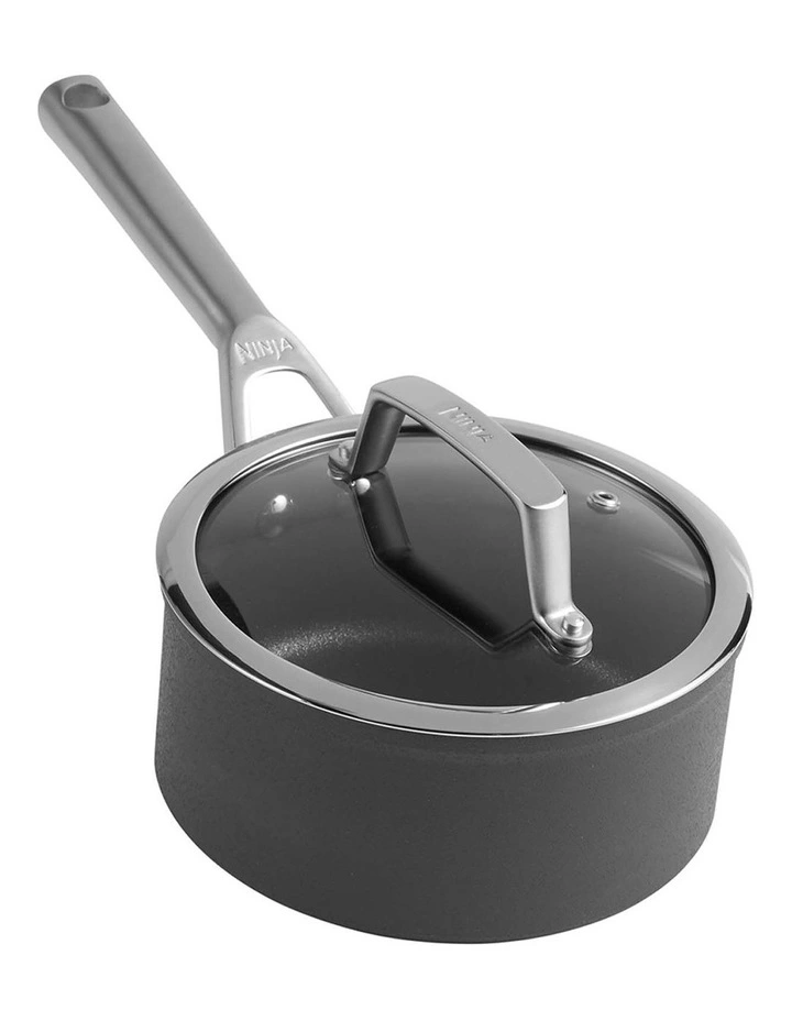 Ninja Zero Stick Saucepan !ith Lid 18cm/2.8L Stainless Steel/Charcoal 3 Ninja Zero Stick Saucepan !ith Lid 18cm/2.8L Stainless Steel/Charcoal