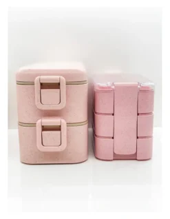Twin Bento Lunch Box Large 2 Tiered 3 Tiered Pink -Maxwell Williams Store 916909750 3 720x928