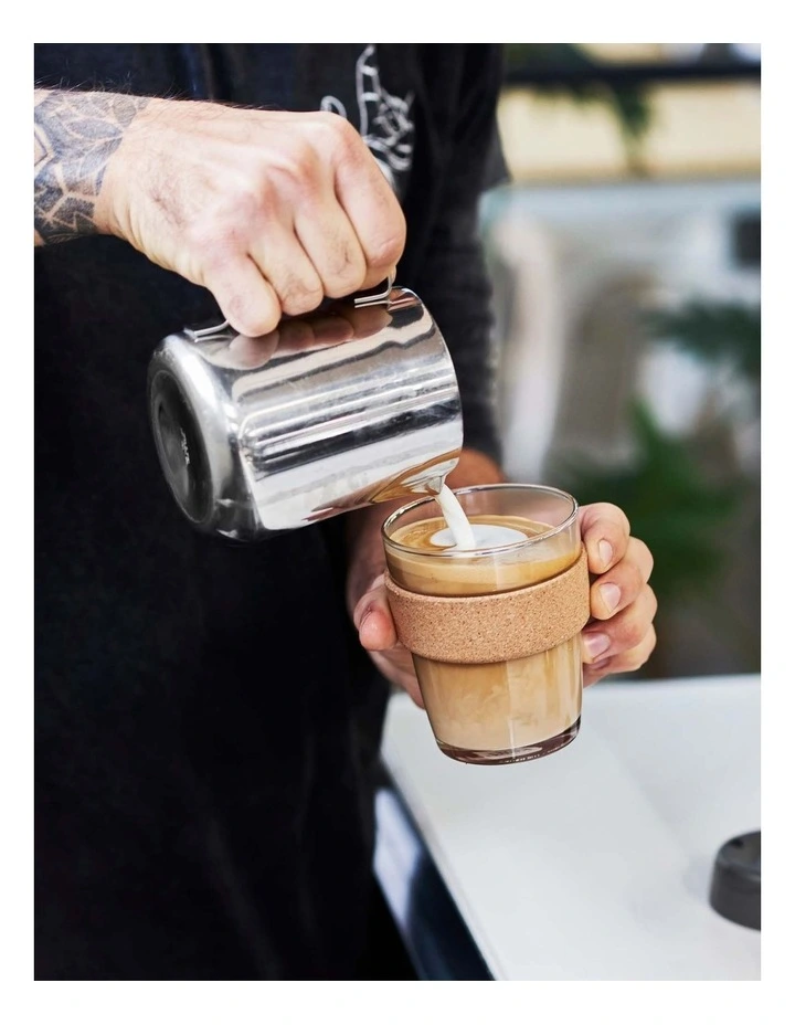 Brew Cork, Reusable Glass Cup, Nightfall, M 12oz / 340ml 4 Brew Cork, Reusable Glass Cup, Nightfall, M 12oz / 340ml - Image 2