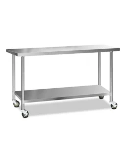 Commercial 34 Stainless Steel Bench 1829x61mm In Silver