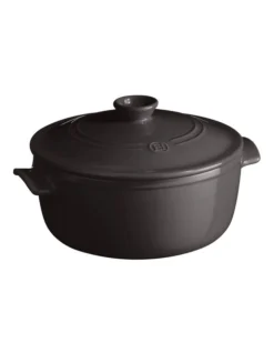 Emile Henry Round Stewpot 4L In Charcoal