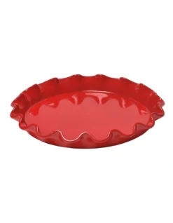 Emile Henry Ruffled Tart Dish 1L In Burgundy