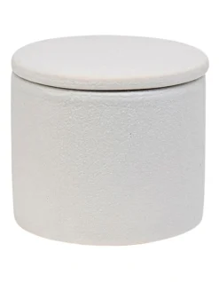 Grind Condiment Dish With Lid 8x7cm In White