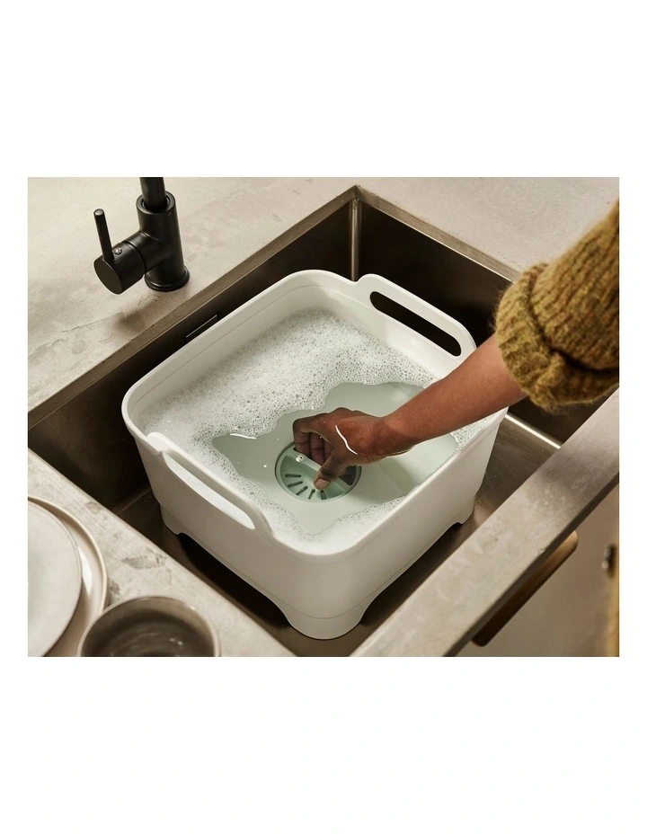 Joseph Joseph Wash&Drain Washing-Up Bowl In Light Stone/Sage 7 Joseph Joseph Wash&Drain Washing-Up Bowl In Light Stone/Sage - Image 5