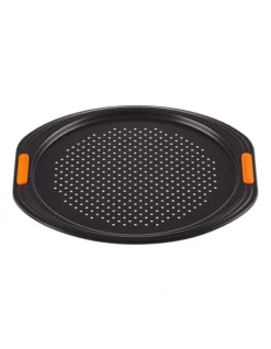 Le Creuset Toughened Non Stick 33cm Pizza Tray In Black