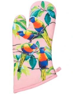 Maxwell & Williams Katherine Castle Bird Talk Oven Mitt Rainbow Lorikeets