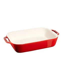 Staub Ceramic Gratin Rectangular 27x20cm In Cherry