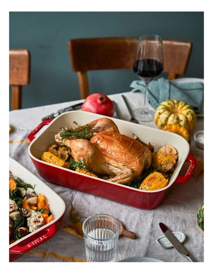 Staub Ceramic Gratin Rectangular 27x20cm In Cherry 4 Staub Ceramic Gratin Rectangular 27x20cm In Cherry - Image 2