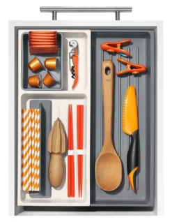 OXO Expandable Kitchen Tool Drawer Organiser In White/Grey -Maxwell Williams Store 934743520 3 720x928