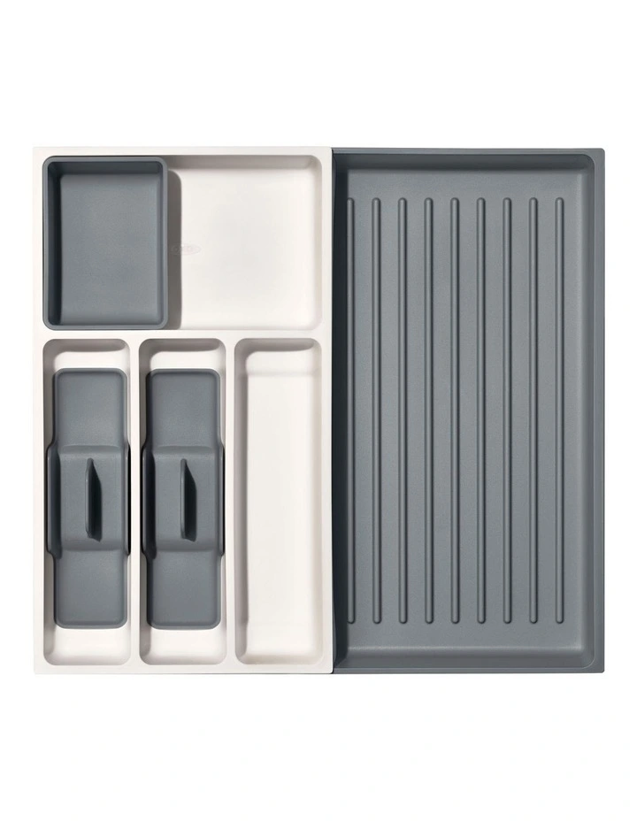 OXO Expandable Utensil Drawer Organiser In White/Grey 6 OXO Expandable Utensil Drawer Organiser In White/Grey - Image 4