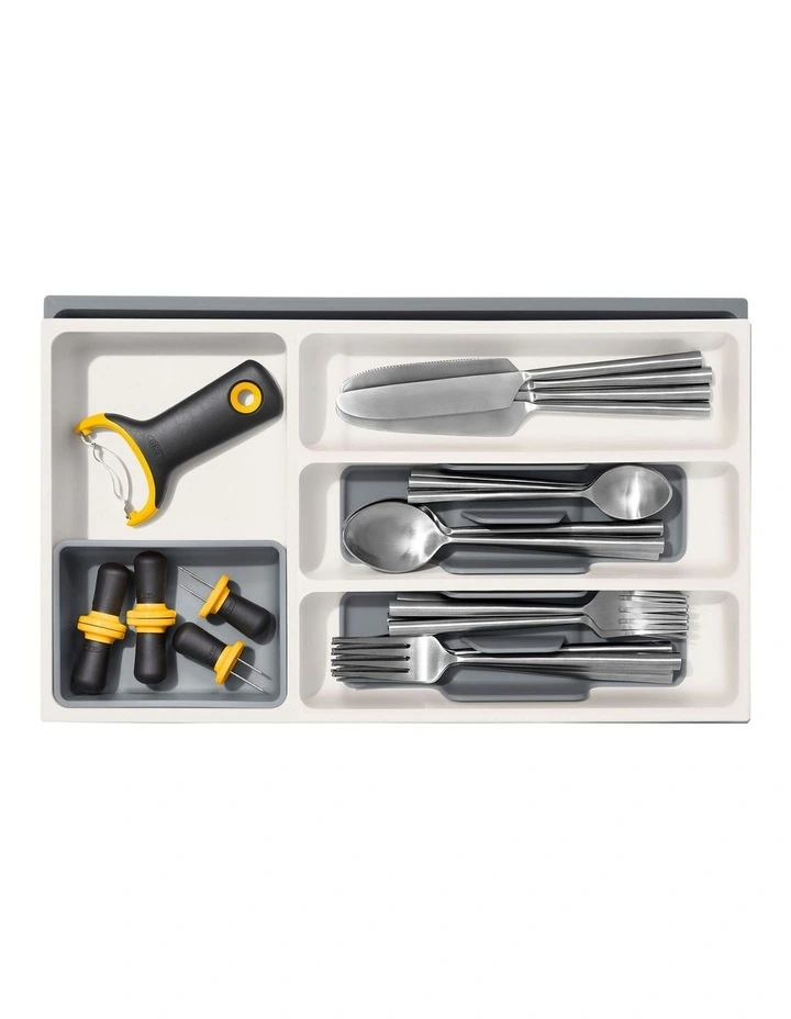 OXO Expandable Utensil Drawer Organiser In White/Grey 8 OXO Expandable Utensil Drawer Organiser In White/Grey - Image 6