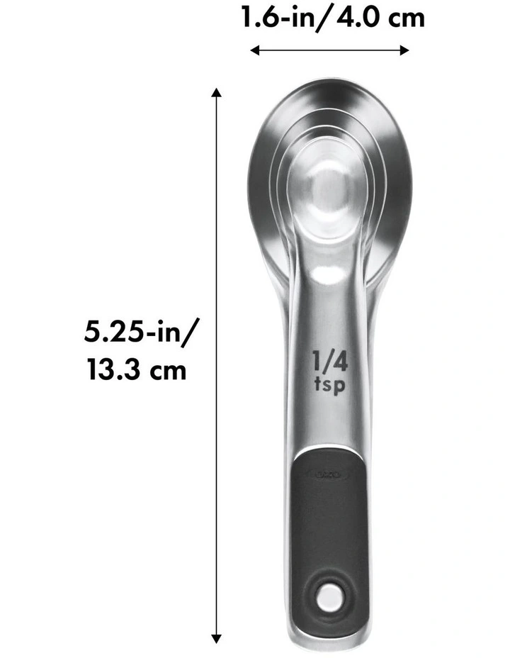 OXO 4 Piece Measuring Spoon Set In Stainless Steel 7 OXO 4 Piece Measuring Spoon Set In Stainless Steel - Image 5