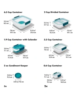 OXO Prep & Go 20-Piece Container Set In White/Blue -Maxwell Williams Store 934746850 5 720x928