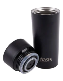 Oasis Stainless Steel Double Wall Insulated Travel Mug 360ml In Black -Maxwell Williams Store 935001820 4 720x928