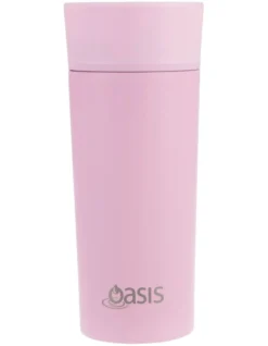 Oasis Stainless Steel Double Wall Insulated Travel Mug 360ml In Carnation