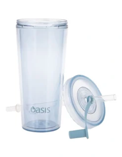 Oasis Double Wall Smoothie Tumbler With Straw 520ml In Blueberry -Maxwell Williams Store 935002180 4 720x928