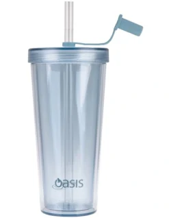 Oasis Double Wall Smoothie Tumbler With Straw 520ml In Blueberry -Maxwell Williams Store 935002180 6 720x928