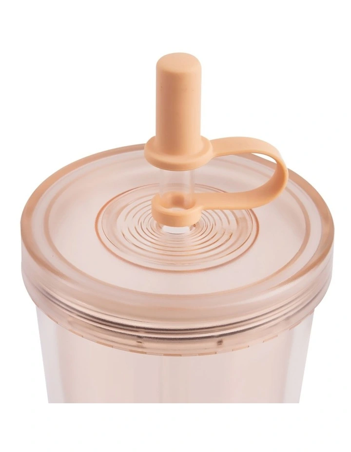 Oasis Double Wall Smoothie Tumbler With Straw 520ml In Peach 7 Oasis Double Wall Smoothie Tumbler With Straw 520ml In Peach - Image 5