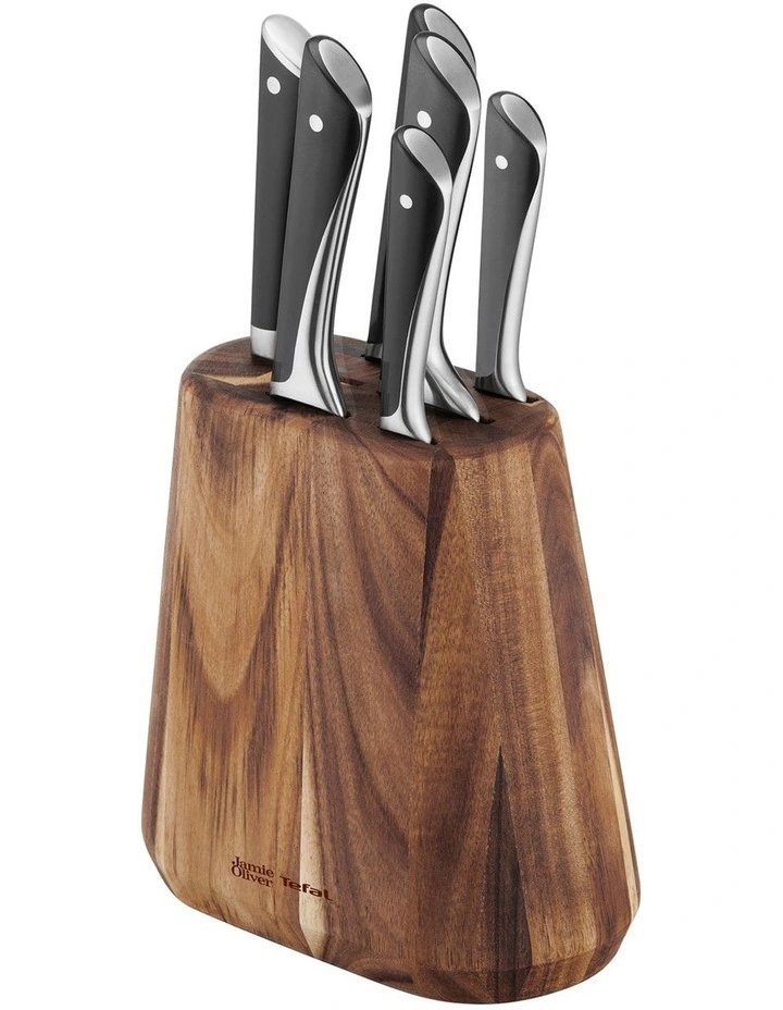 6 Piece Knife Block Set With BONUS Medium Chopping Board In Brown 4 6 Piece Knife Block Set With BONUS Medium Chopping Board In Brown - Image 2
