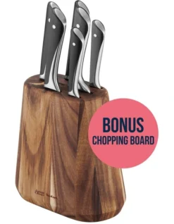 6 Piece Knife Block Set With BONUS Medium Chopping Board In Brown 11 6 Piece Knife Block Set With BONUS Medium Chopping Board In Brown -Maxwell Williams Store 936964180 4 1 720x928