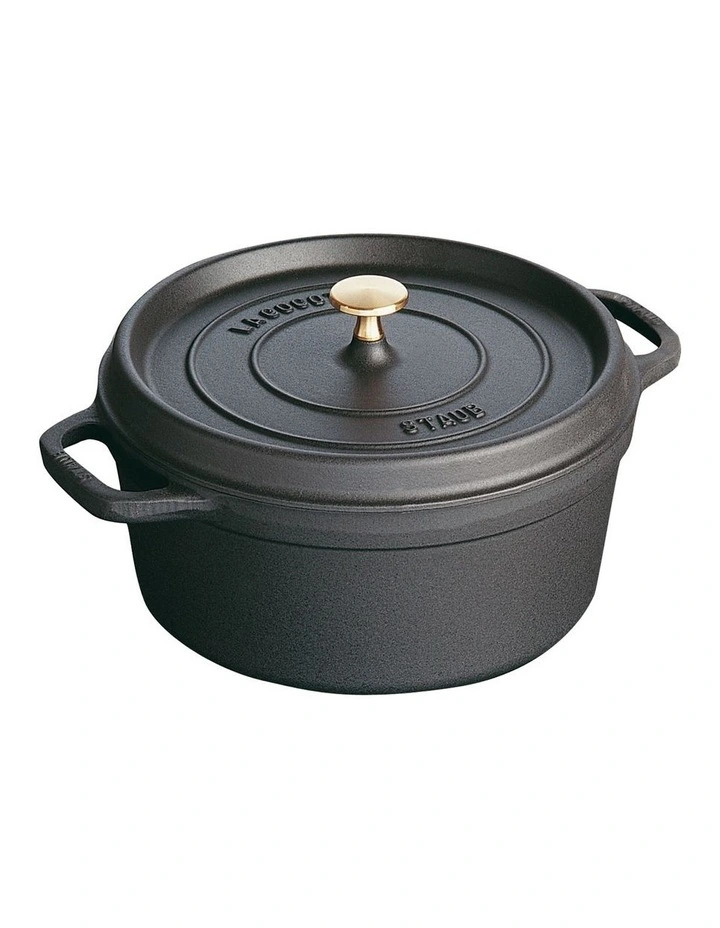 Staub Cast Iron Round Cocotte Black 3 Staub Cast Iron Round Cocotte Black