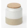 Esperance Wiped Edge Storage Jar With Cork Lid 14x14x16cm In White/Sand -Maxwell Williams Store 939674710 1 720x928