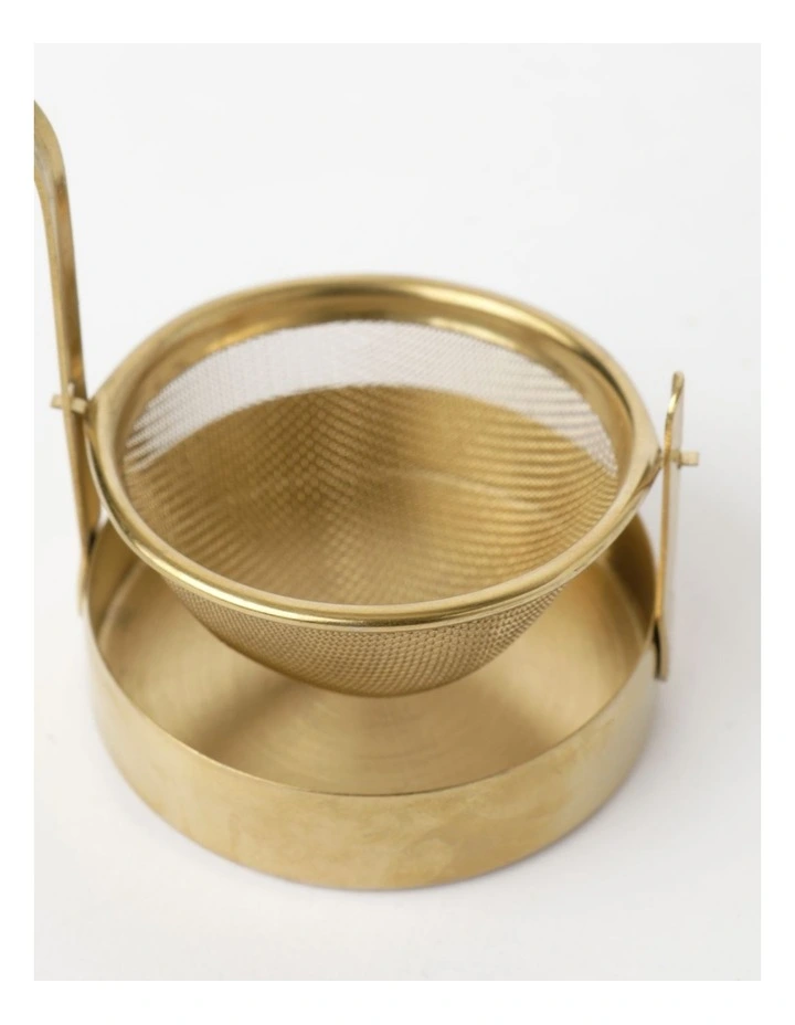 Heritage Tea Party Tea Infuser With Stand In Gold 4 Heritage Tea Party Tea Infuser With Stand In Gold - Image 2