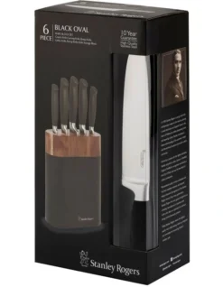 Oval Knife 6 Piece Block In Matte Black -Maxwell Williams Store 950084920 4 720x928