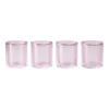 Double Wall Ribbed Glasses Set Of 4 250ml In Pink