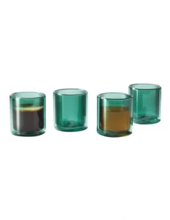 Double Wall Ribbed Glasses Set Of 4 250ml In Green 7 Double Wall Ribbed Glasses Set Of 4 250ml In Green -Maxwell Williams Store 955713700 3 720x928