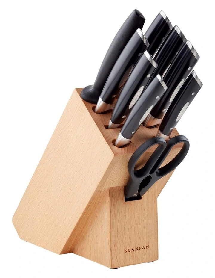 Scanpan Classic 10 Piece Knife Block Set In Light Brown 3 Scanpan Classic 10 Piece Knife Block Set In Light Brown