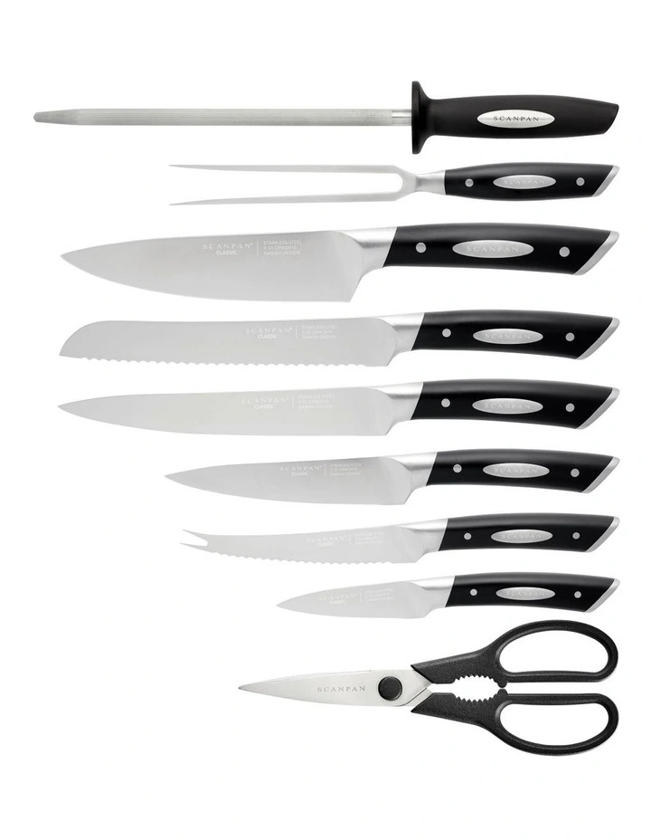 Scanpan Classic 10 Piece Knife Block Set In Light Brown 4 Scanpan Classic 10 Piece Knife Block Set In Light Brown - Image 2