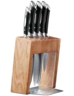 Scanpan Kalo 6 Piece Knife Block Set In Oak